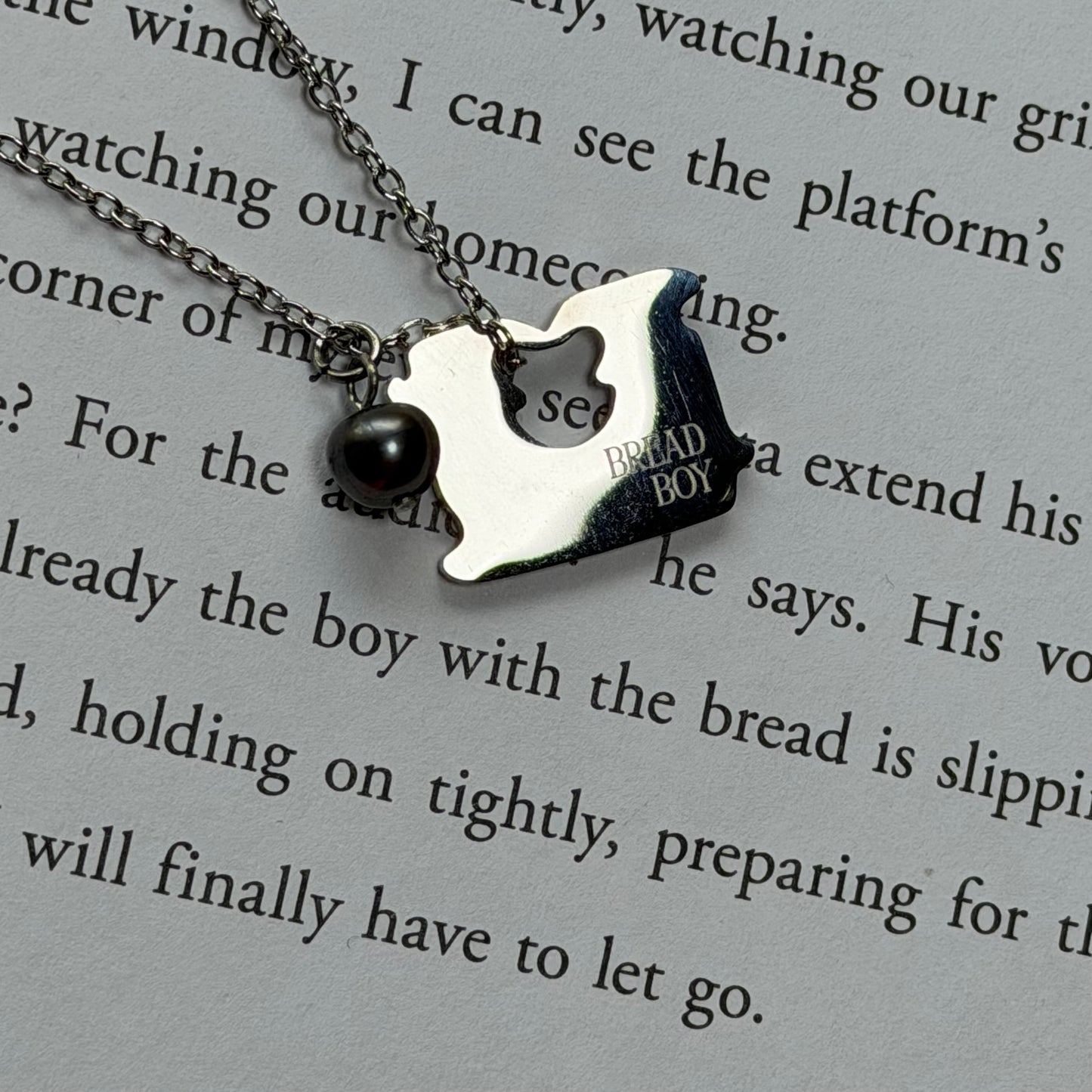 Silver Bread Boy Necklace